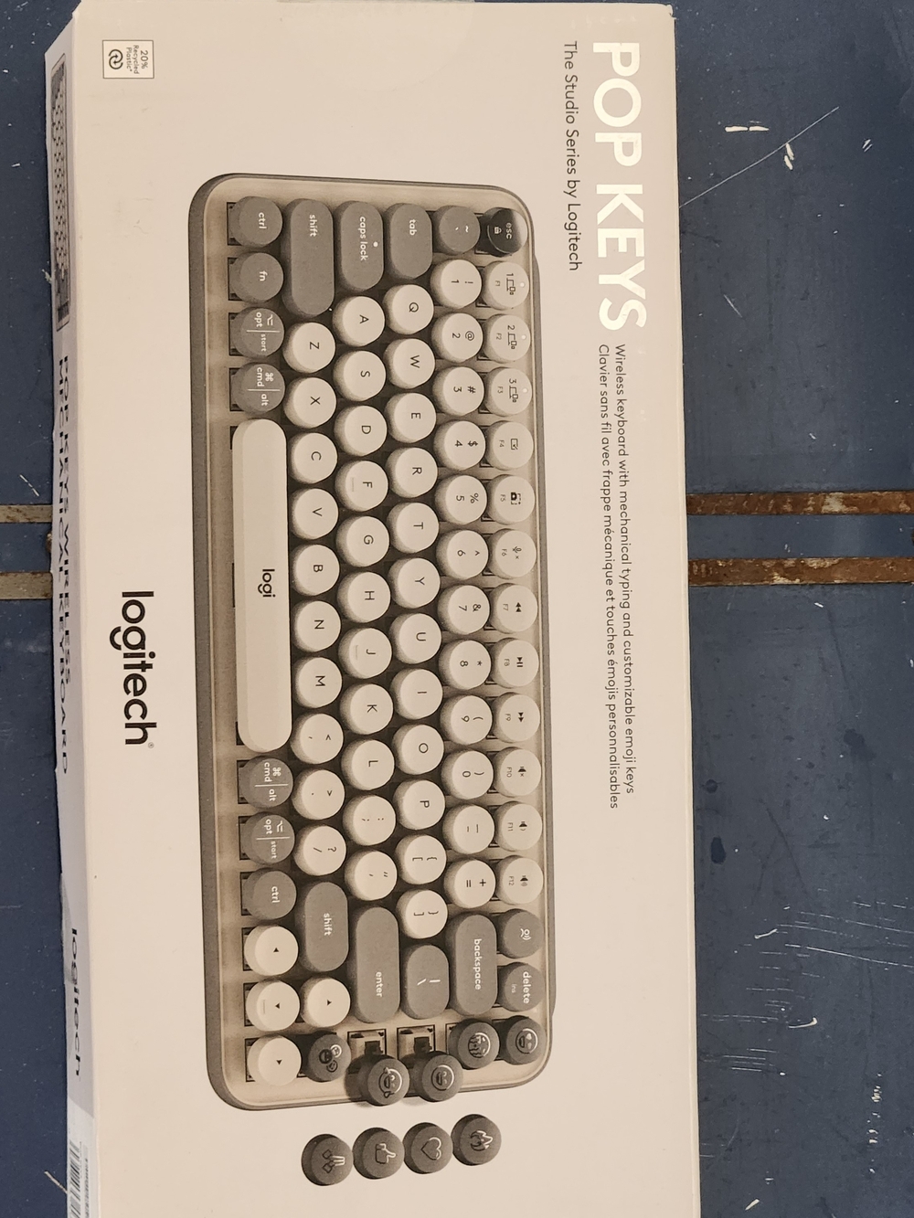 Logitech Pop Keys Wireless Mechanical Keyboard in White and Green